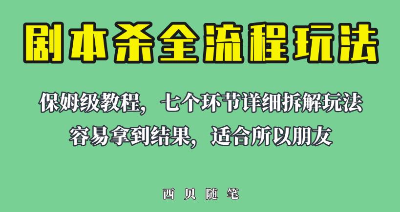 适合所有朋友的剧本杀全流程玩法,虚拟资源单天200-500收益!【揭秘】 适合所有朋友的剧本杀全流程玩法,虚拟资源单天200-500收益!【揭秘】