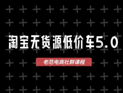 淘宝无货源价车5.0，2025最新VIP淘宝无货源课程，1688代发，蓝海选品，零成本创业首选(更新)