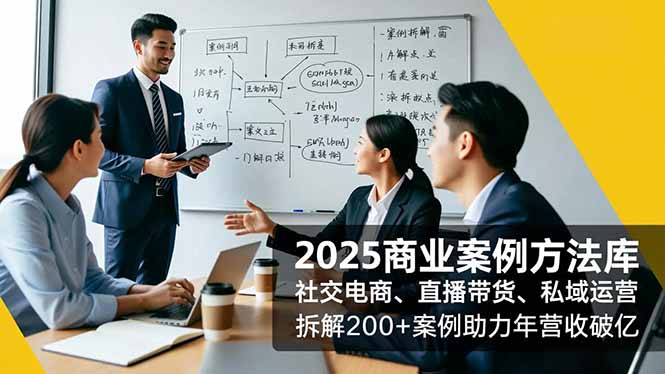 2025商业案例方法库，社交电商、直播带货、私域运营，拆解200+案例助力年营收破亿