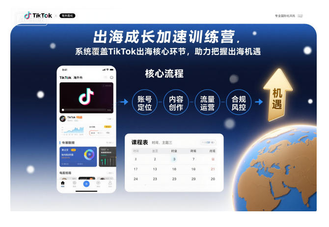 出海成长加速训练营，系统覆盖TikTok出海核心环节，助力把握出海机遇(更新)