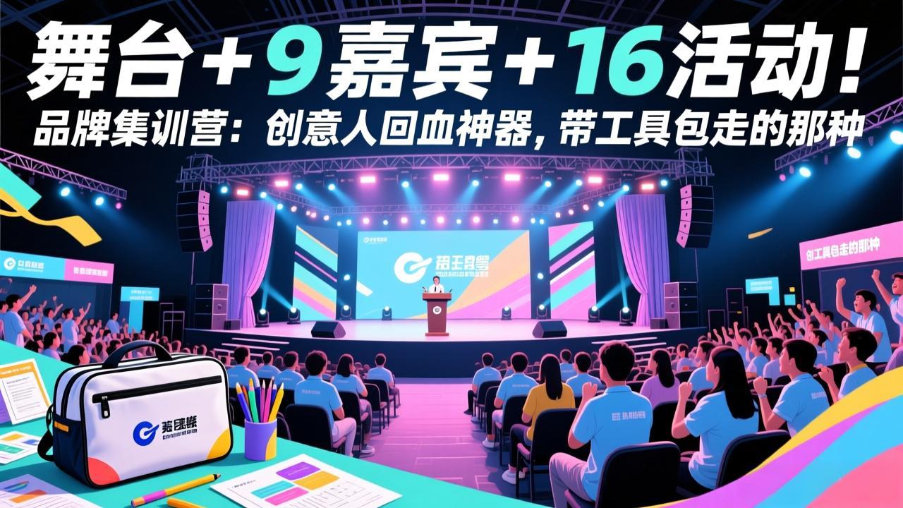 舞台 + 9 嘉宾 + 16 活动！品牌集训营：创意人回血神器，带工具包走的那种