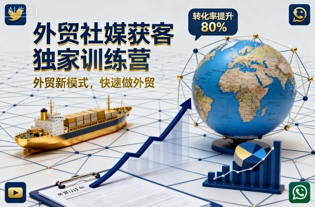 外贸社媒获客独家训练营，外贸新模式，快速做外贸(更新26年2月)