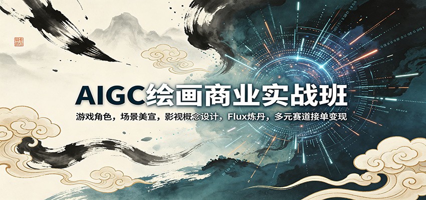 AIGC绘画商业实战班：游戏角色，场景美宣，影视概念设计，Flux炼丹，多元赛道接单变现
