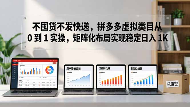 不囤货不发快递，拼多多虚拟类目从 0 到 1 实操，矩阵化布局实现稳定日入 1K