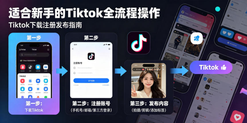 Tiktok下载注册发布，适合新手的Tiktok全流程操作